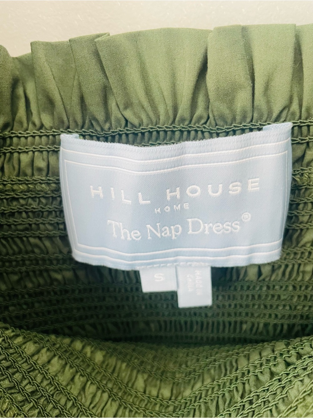 Hill House Nap Dress Smocked Green RARE - Picture 8 of 9